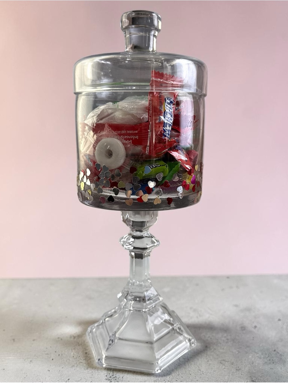 Glass Pedestal Apothecary Candy Jar with Lid